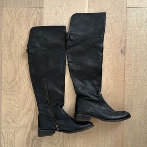 Frye leather, over the knee black boots, size 10 ladies.